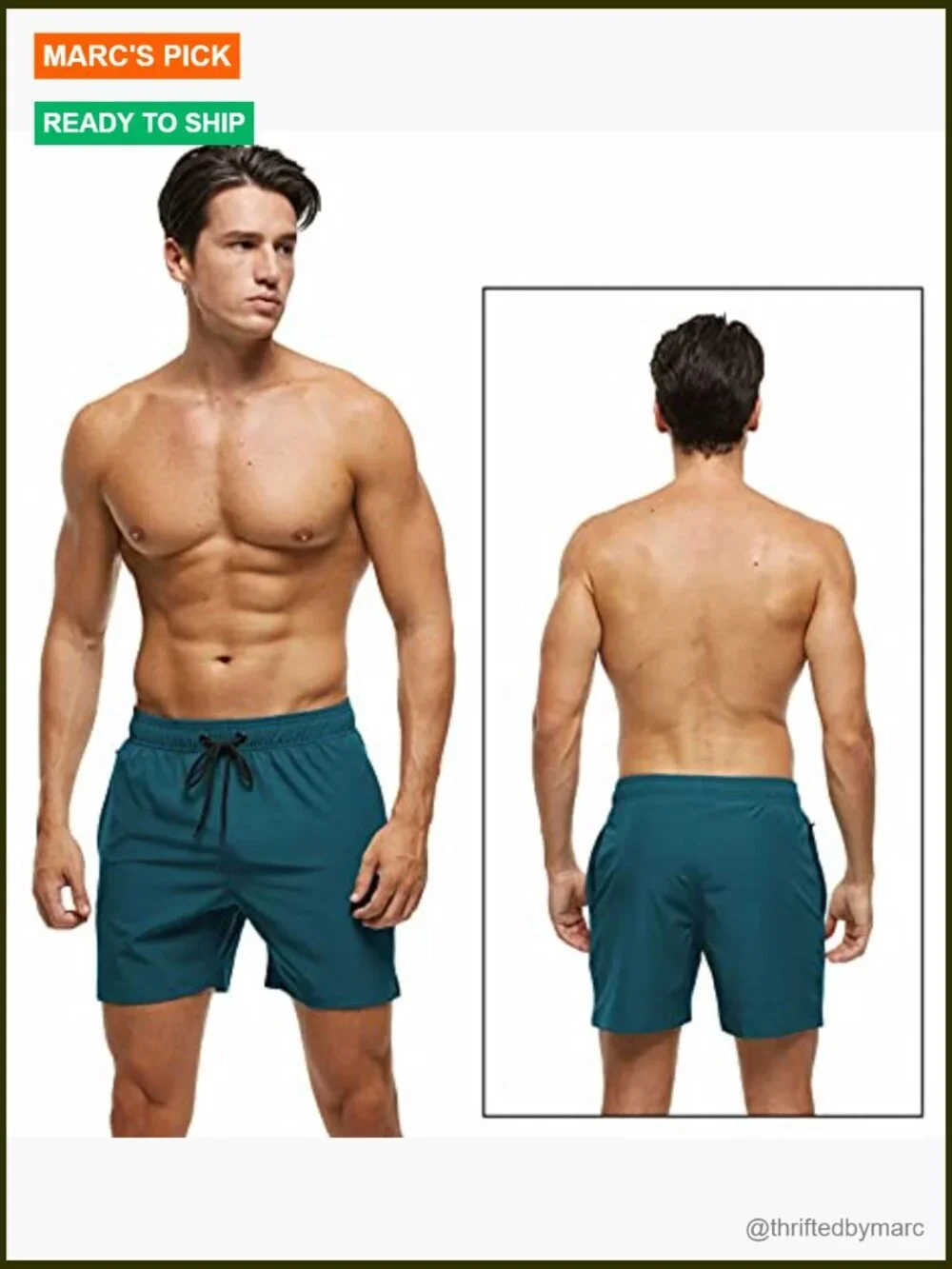 Men's Swim Trunks Quick Dry with Zipper Pockets and Mesh Lining